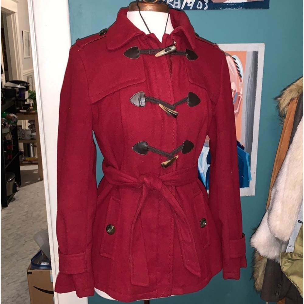 Deep Red latch hook coat